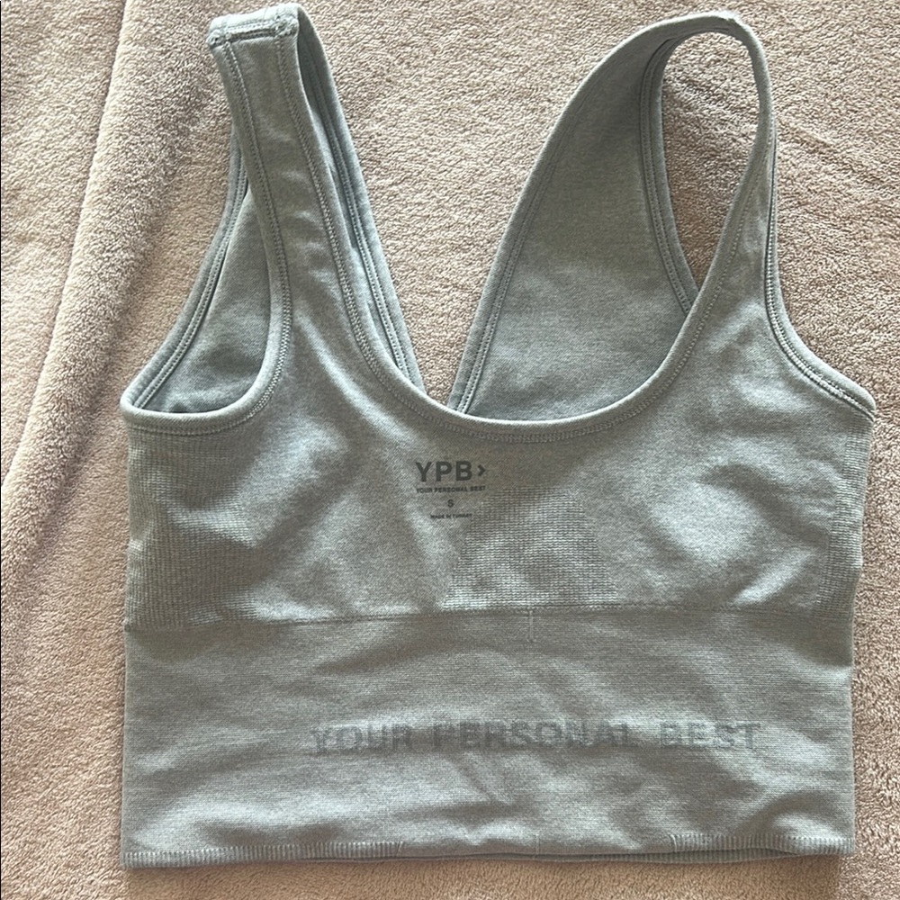 Abercrombie & Fitch YPB Light Sage Green Seamless Sports Bra